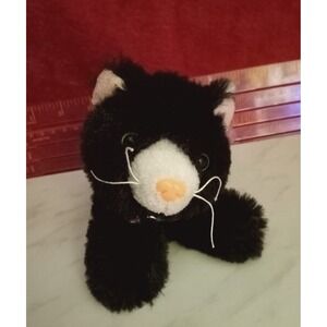 Black Cat Kitten Mini Plush Kitty Soft Cuddly Stuffed Animal Toy 7" Prextex 2011